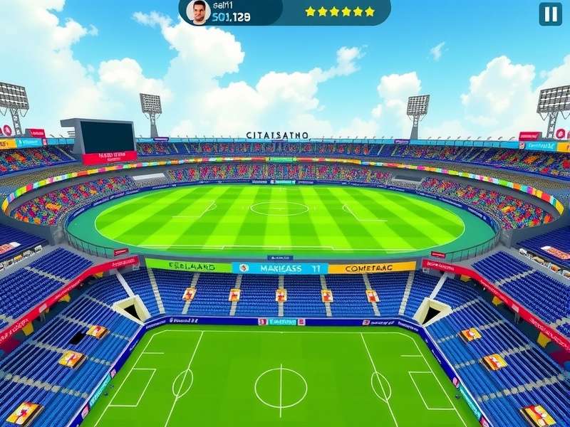 City Football Maestro gameplay screenshot showing Indian stadium